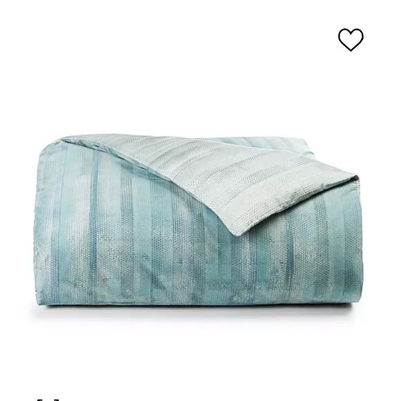 Hotel Collection Stencil Comforter Full/Queen. $335 Value. Color:Cyan - Picture 4 of 5